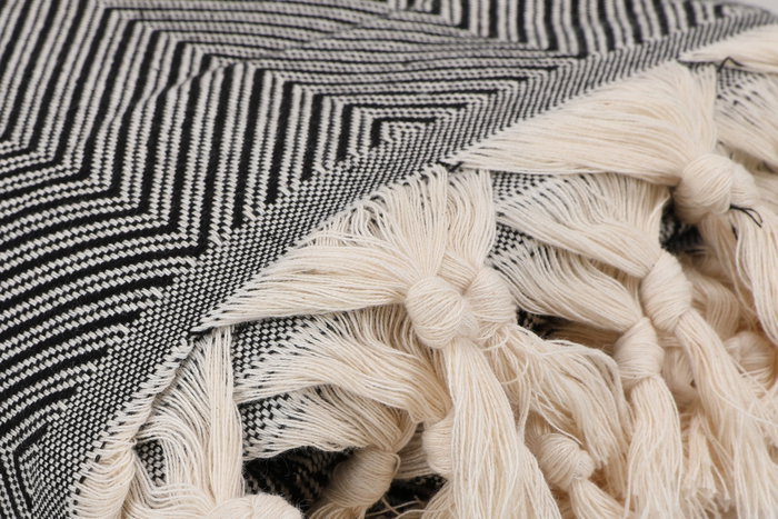 L'essentiel linge de maison Funda de Sofá 170x230 cm Blanco y Negro Algodón 100%